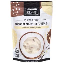 Genuine Coconut Organic Natural Vanilla Flavor Coconut Chunks - 4 oz