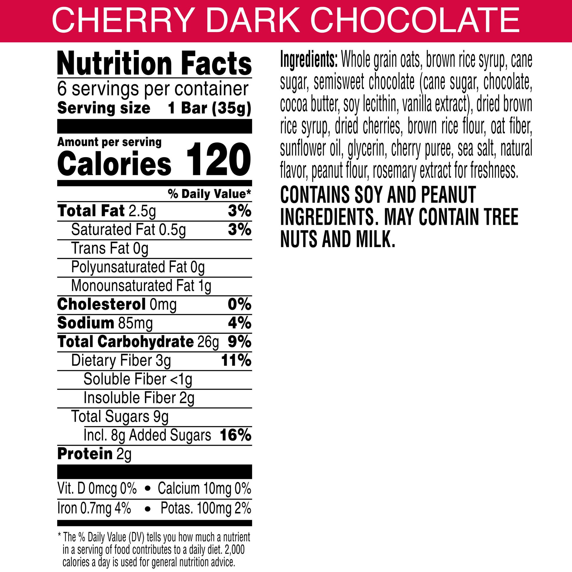 slide 3 of 5, Kashi Chewy Granola Bars, Cherry Dark Chocolate, 7.4 oz, 6 Count, 7.4 oz