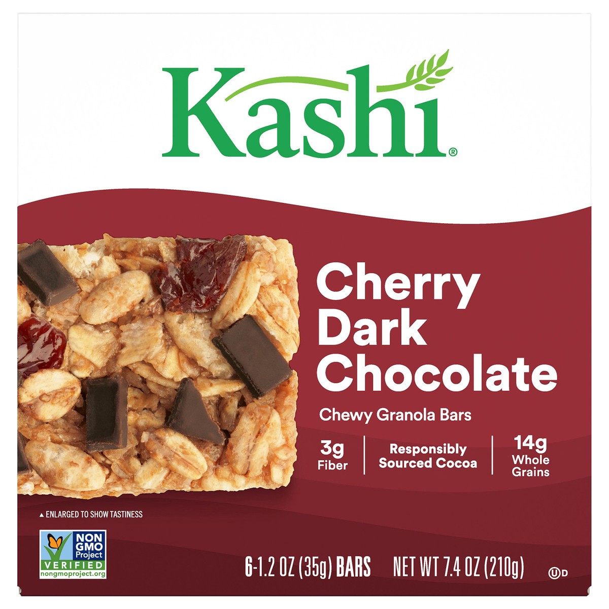 slide 1 of 5, Kashi Chewy Granola Bars, Cherry Dark Chocolate, 7.4 oz, 6 Count, 7.4 oz