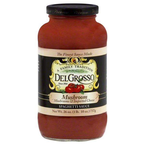 slide 1 of 1, DelGrosso Spaghetti Sauce, Mushroom & Imported Cheese, 26 oz