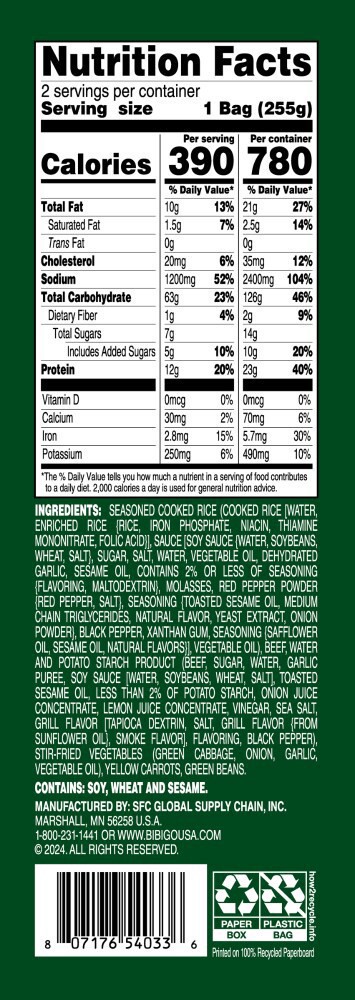 slide 3 of 3, bibigo™ Bulgogi Korean Style Fried Rice Beef, 18 oz