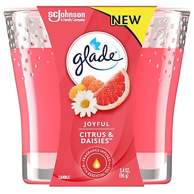 slide 1 of 1, Glade Joyful Citrus & Daisies Candle, 3.4 oz