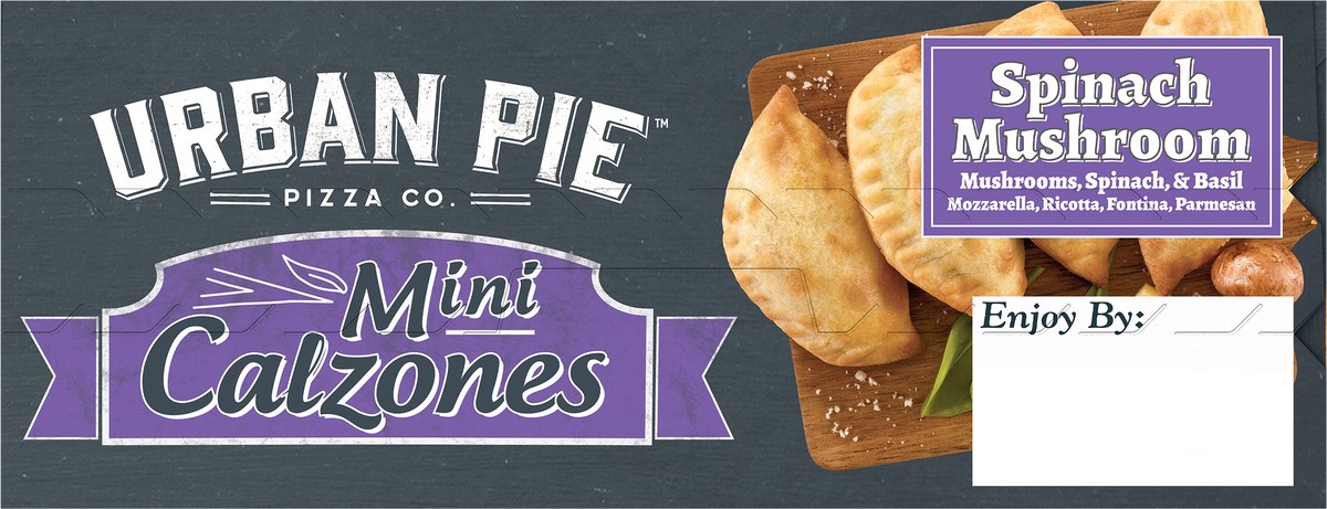 slide 3 of 15, Urban Pie Pizza Co. Mini Spinach Mushroom Calzones 8 oz, 8 oz
