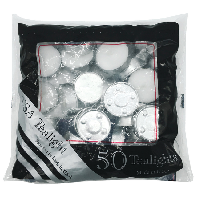 slide 1 of 1, Usa Tealight Tea Light Candles White Unscented, 50 ct