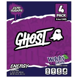 Ghost Energy Drink, Welch's Grape, 8.4 fl oz, 4 pack