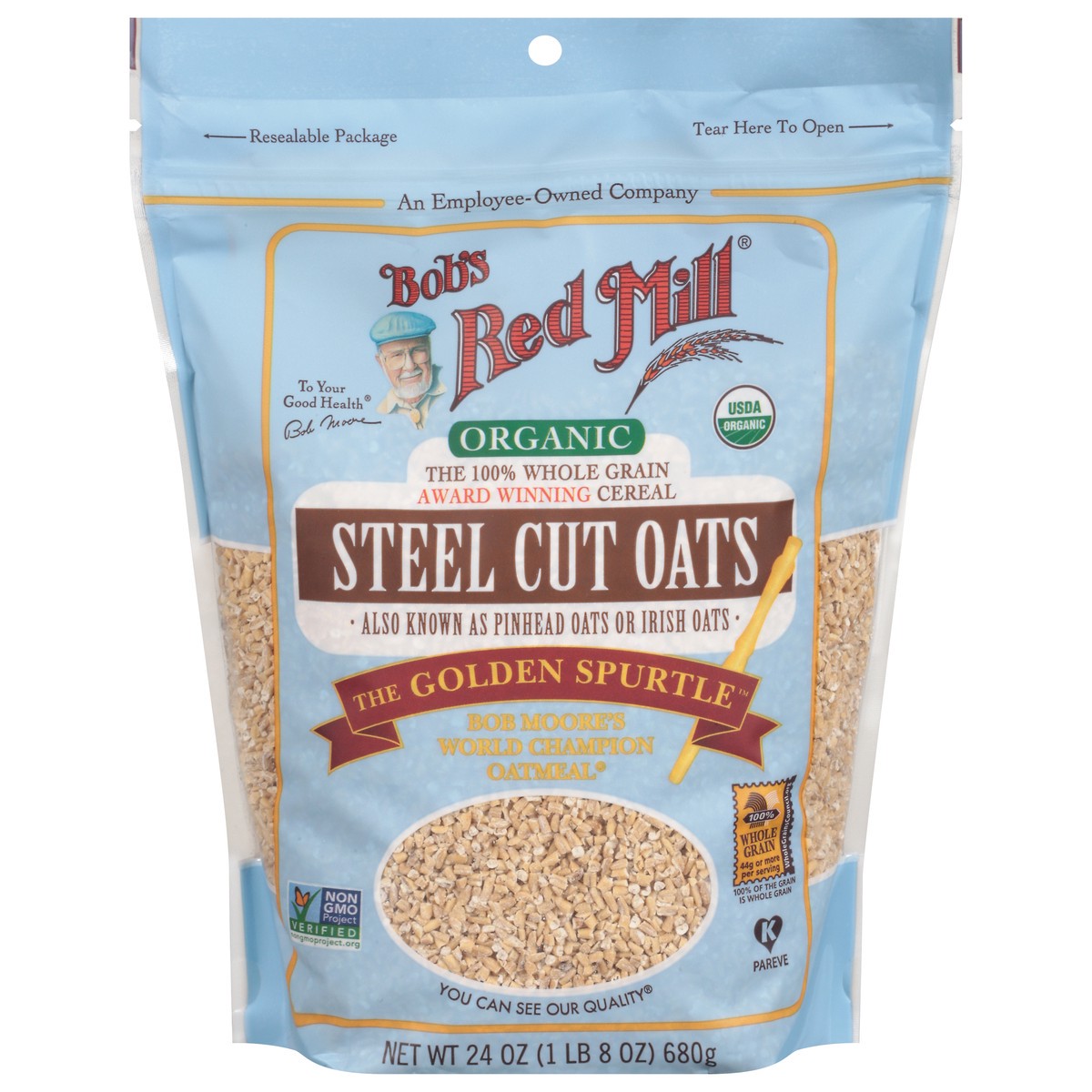 slide 1 of 4, Bob's Red Mill Organic Steel Cut Oats 24 oz, 24 oz