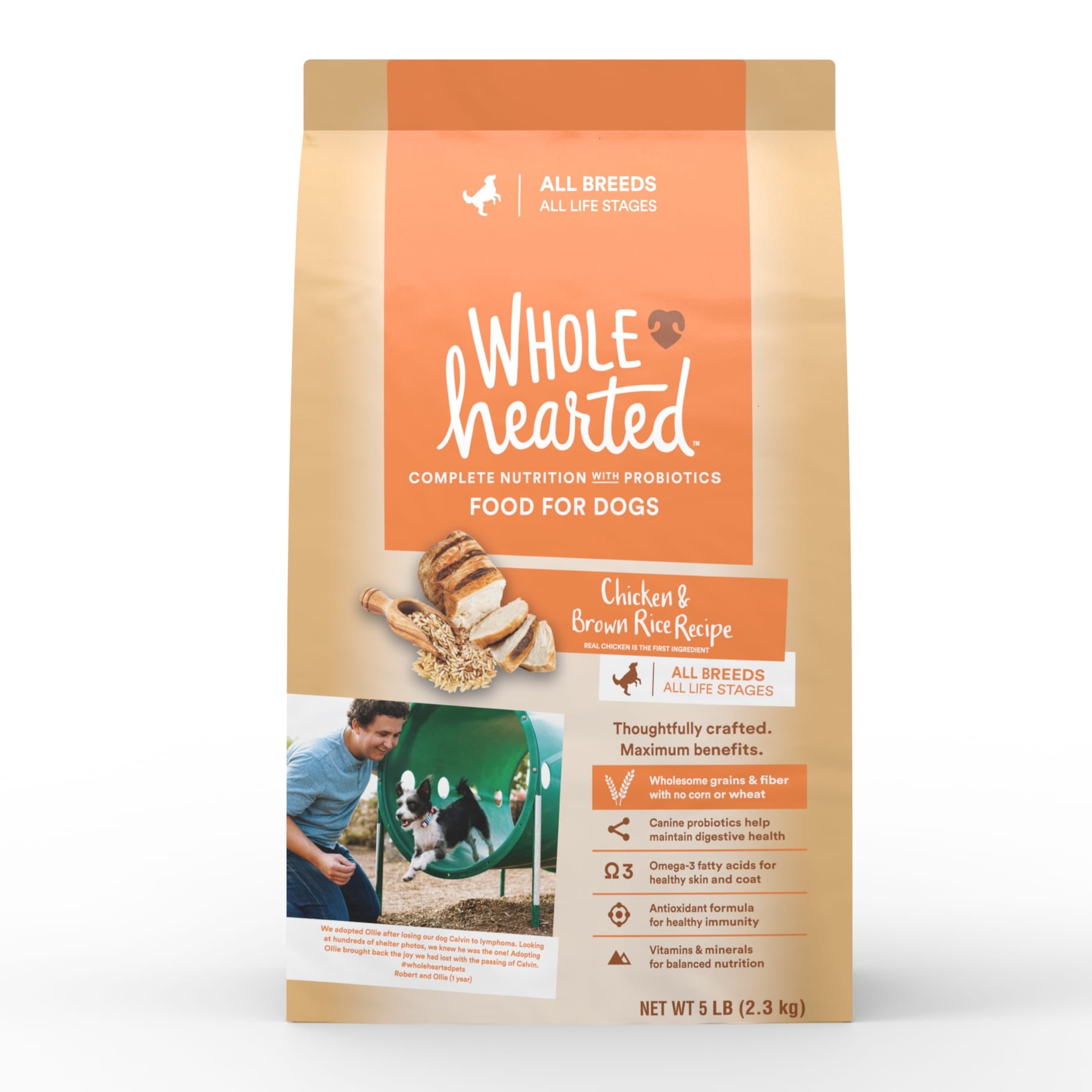 slide 1 of 1, WholeHearted All Life Stages Chicken and Rice Recipe Dry Dog Food, 5 lb