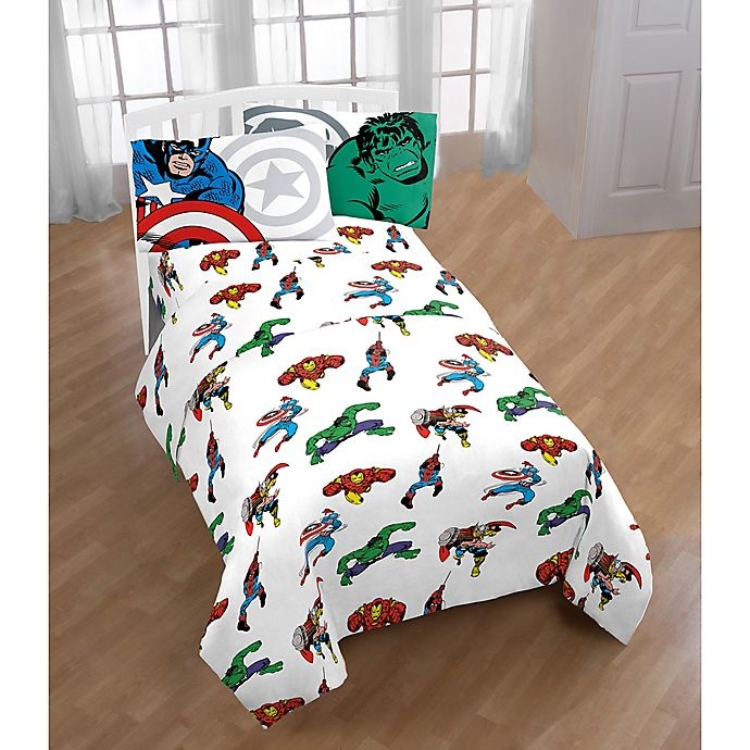 slide 1 of 1, Marvel Comics Comic Cool Twin Sheet Set, 1 ct