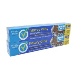 Simply Done Heavy Duty Aluminum Foil 2-125 Sq Ft Rolls