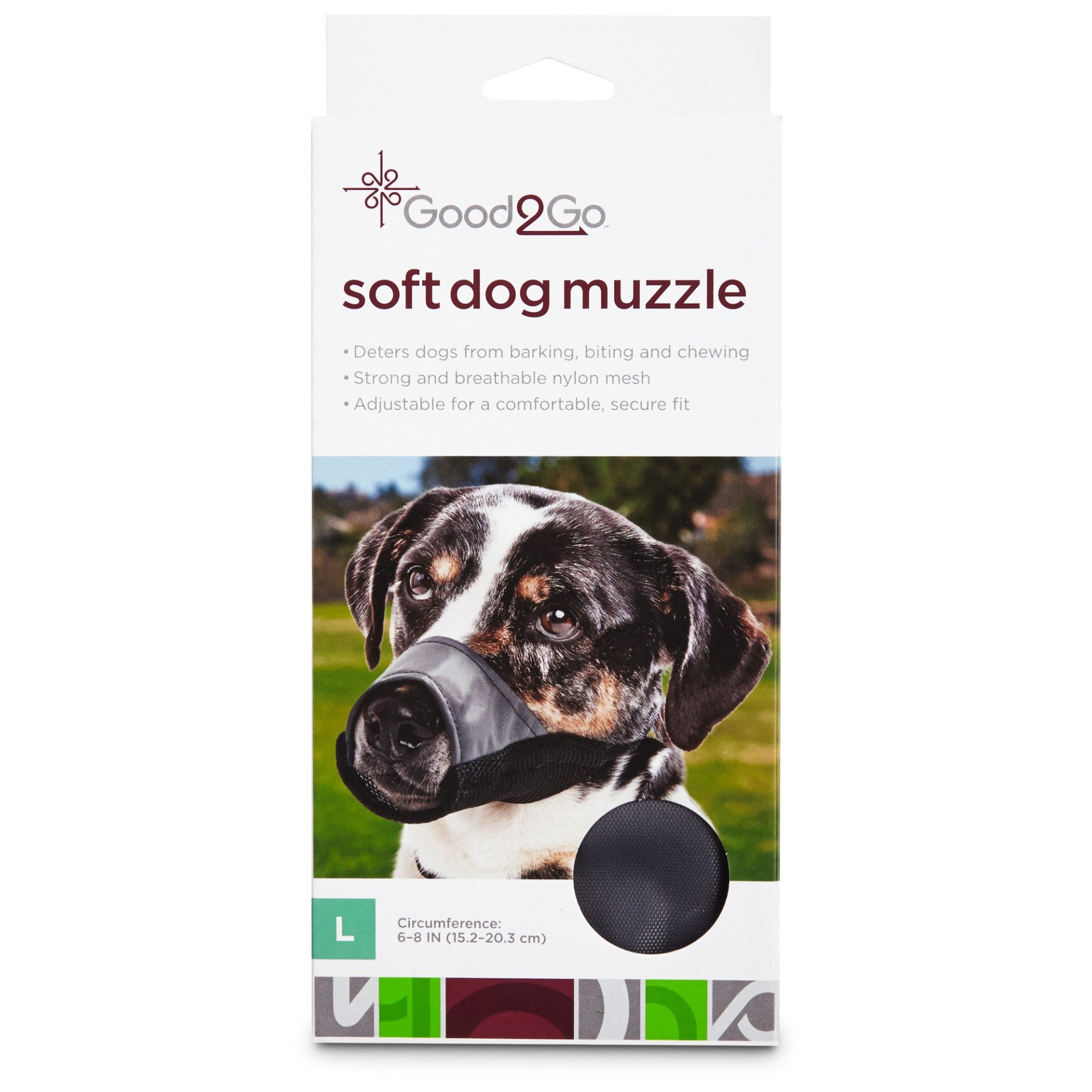 slide 1 of 1, Good2Go Nylon Dog Muzzle, LG