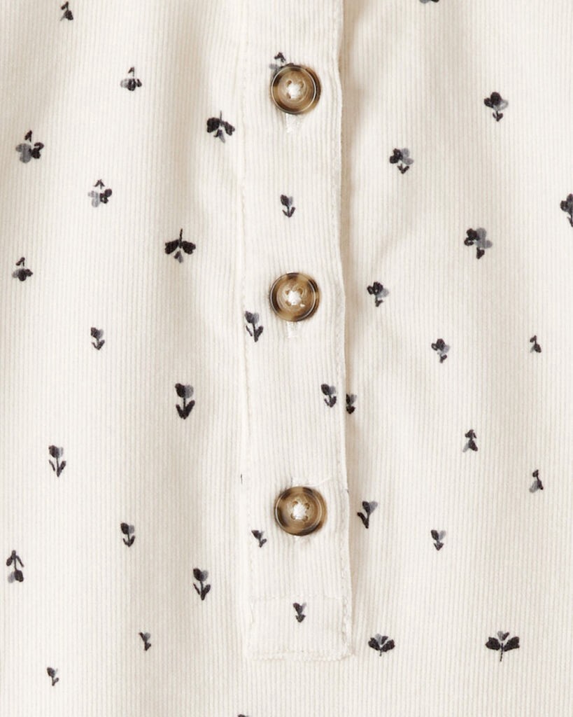 slide 3 of 3, Carter's Girls Floral Corduroy Dress - Ivory Cream 5, 1 ct