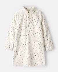 Carter's Girls Floral Corduroy Dress - Ivory Cream 5