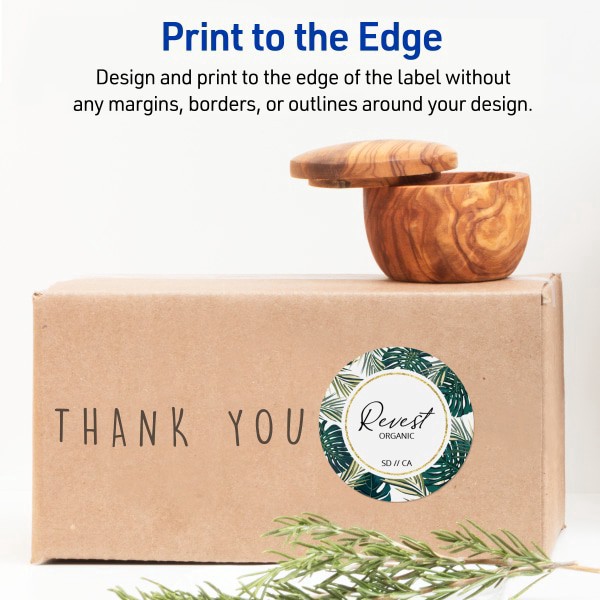 slide 6 of 9, Avery Printable Labels With Sure Feed, Round, 3"" Diameter, Matte White, Pack Of 150, 150 ct