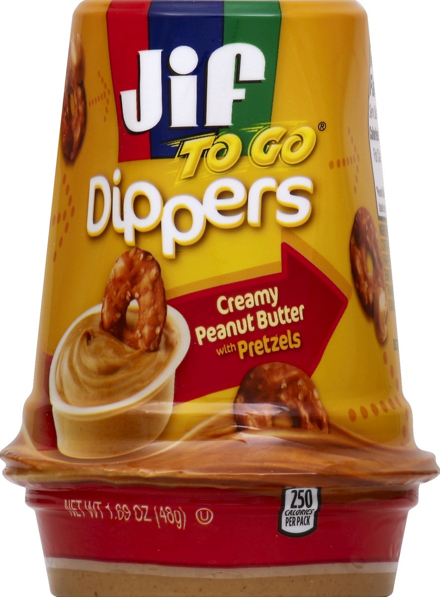 slide 2 of 2, Jif Dippers Creamy Peanut Butter with Pretzels, 1.69 oz