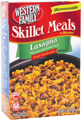 slide 1 of 1, Western Family Skillet Meals Lasagna, 6.4 oz