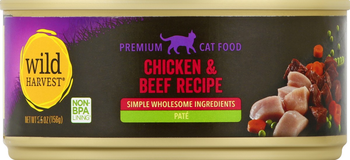 slide 8 of 9, Wild Harvest Chicken & Beef Cat Food, 5.5 oz
