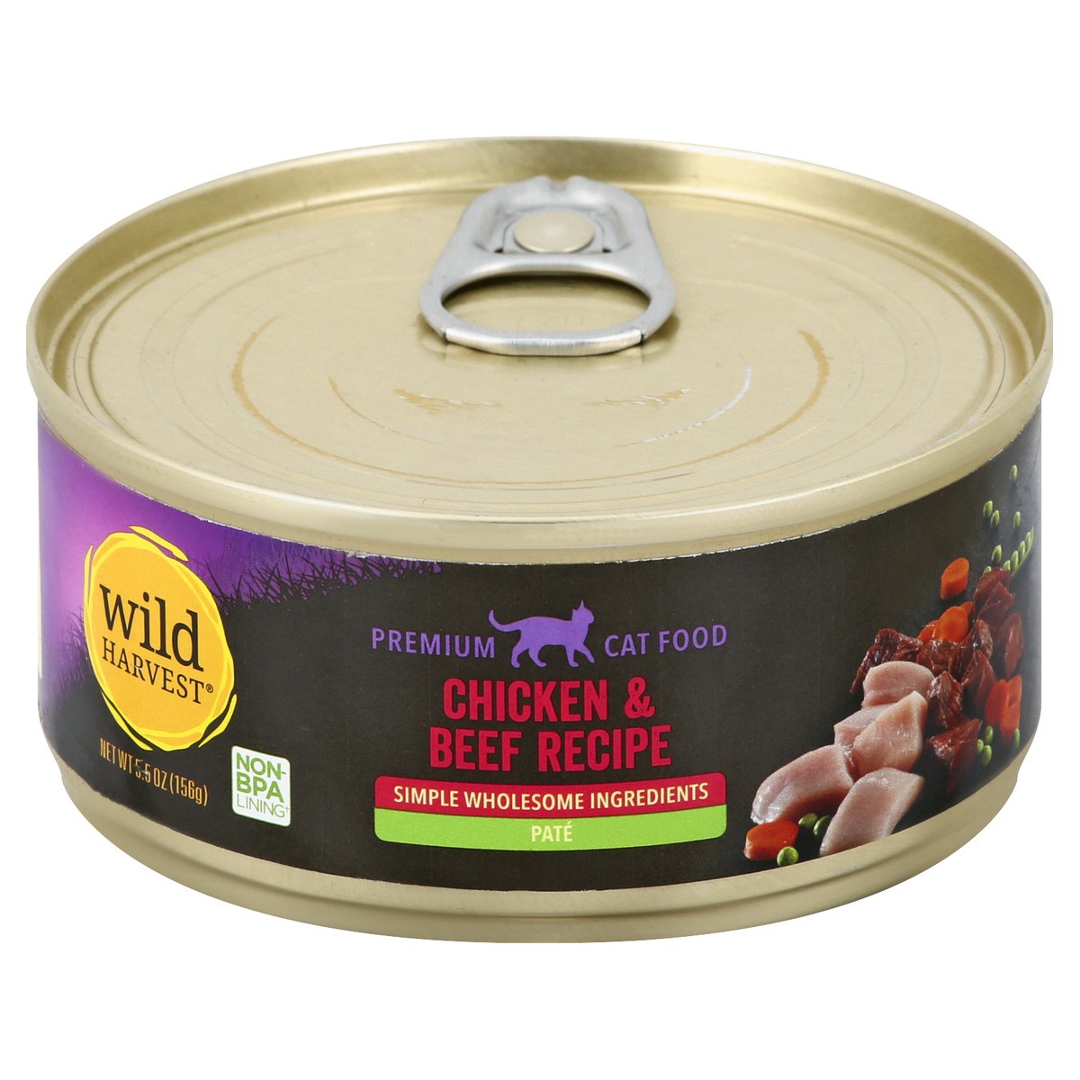 slide 5 of 9, Wild Harvest Chicken & Beef Cat Food, 5.5 oz