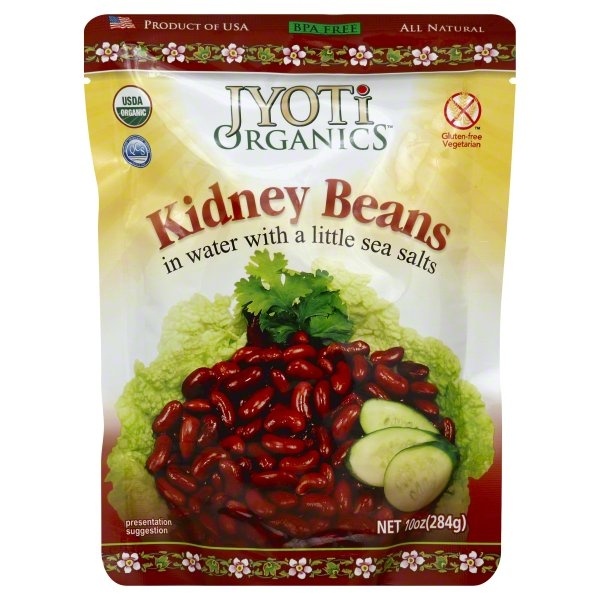 slide 1 of 1, Jyoti Organics Kidney Beans In Water With A Little Sea Salt, 10 oz