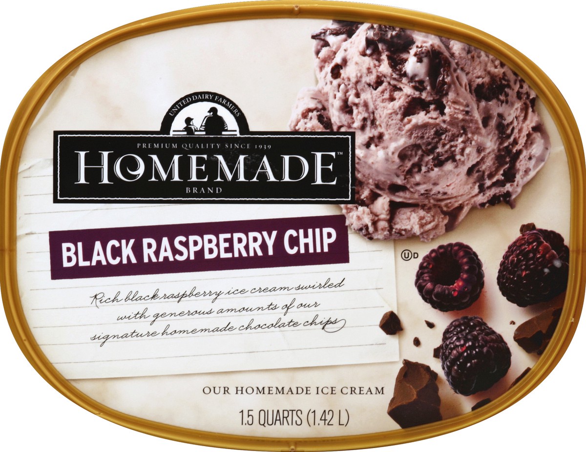 slide 4 of 4, United Dairy Homemade Brand Black Raspberry Chip Ice Cream, 48 oz