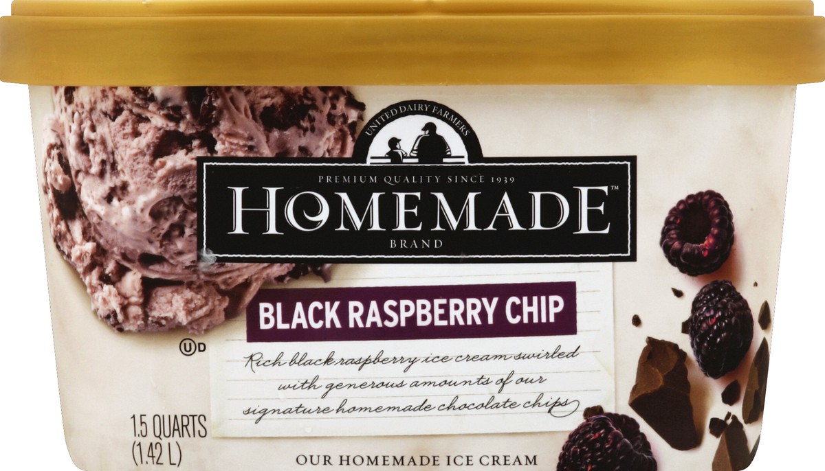 slide 2 of 4, United Dairy Homemade Brand Black Raspberry Chip Ice Cream, 48 oz
