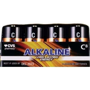 slide 1 of 1, CVS Pharmacy Alkaline Batteries C, 8 ct