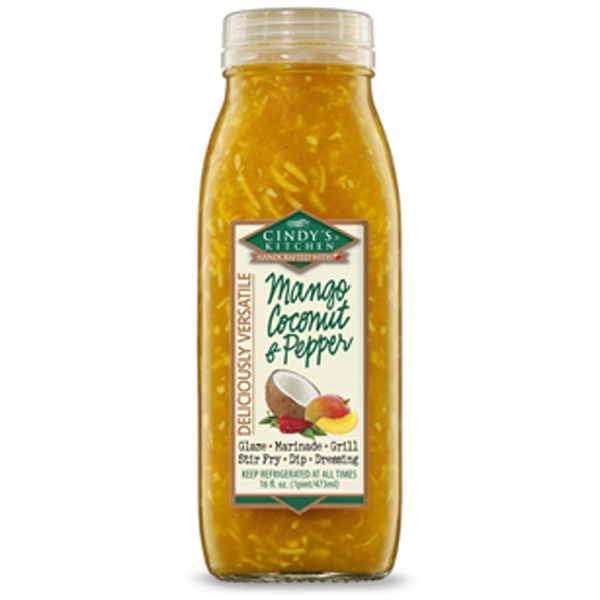 slide 1 of 1, Cindy's Kitchen Dressing Marinade - Mango Coconut & Pepper, Refrigerated, 16 fl oz