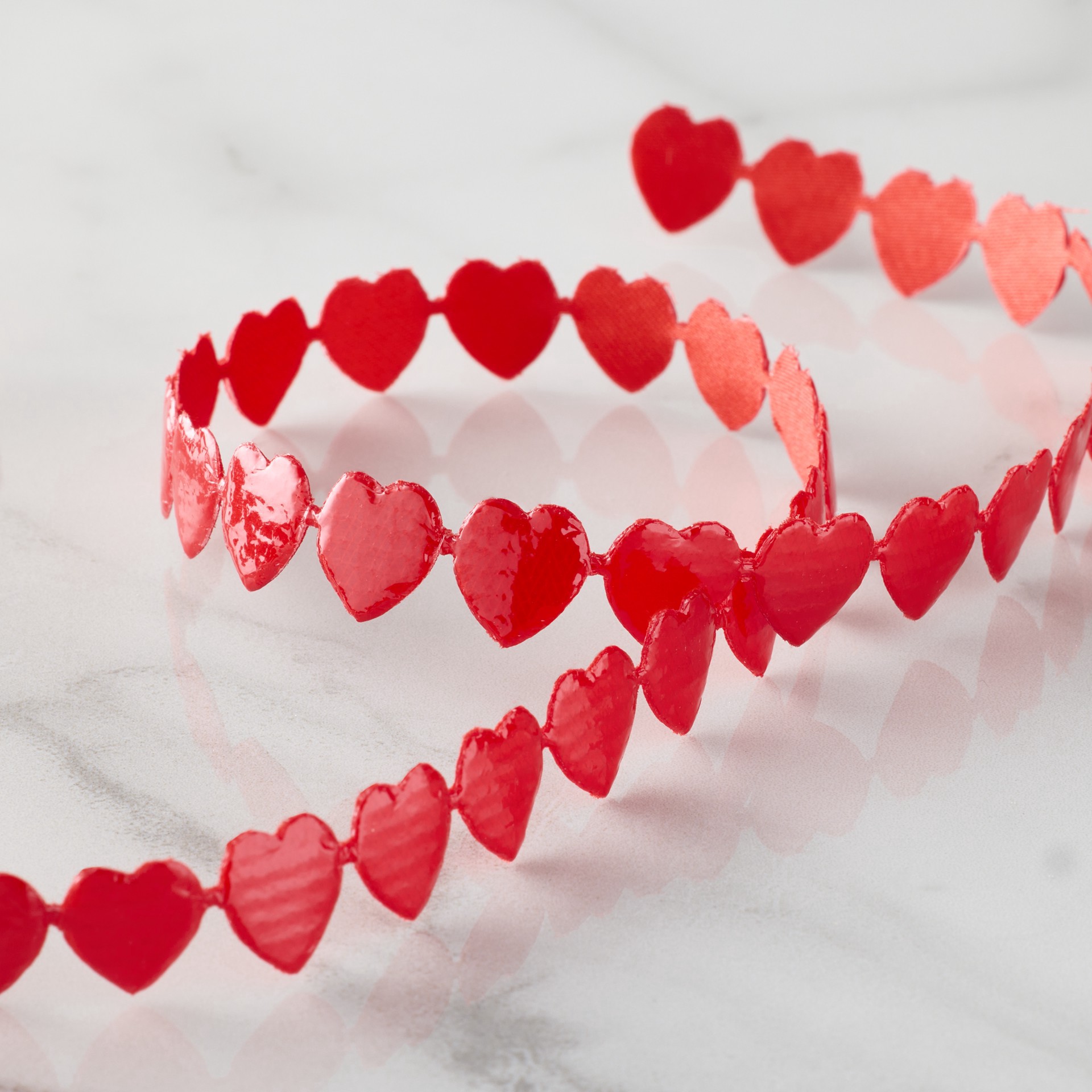 slide 2 of 2, 3/8" X 3yd. Red Heart Shiny Ribbon By Celebrate It Classic, 3/8 in x 3 yd