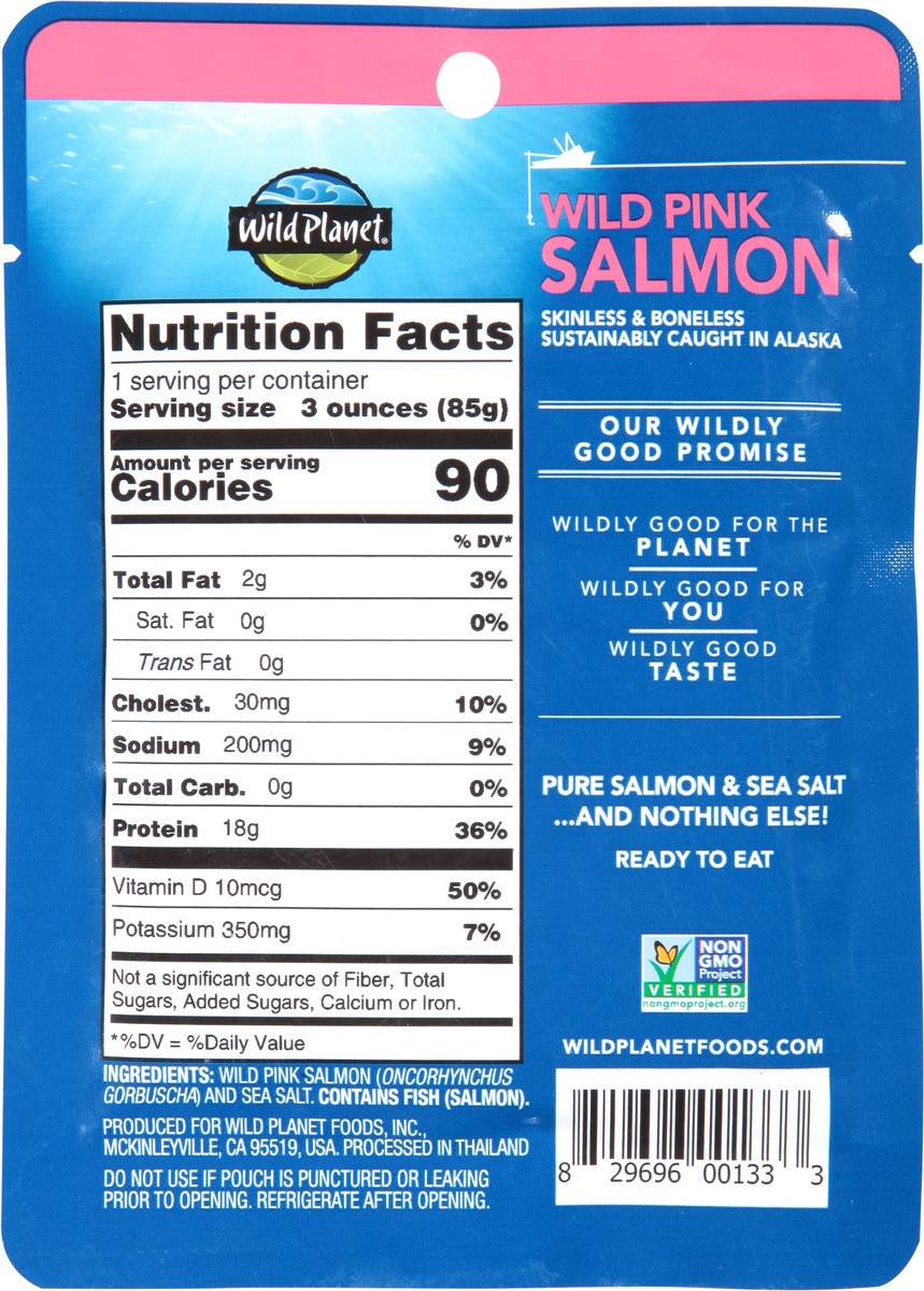 slide 12 of 13, Wild Planet Wild Pink Salmon Pouch, 3 oz