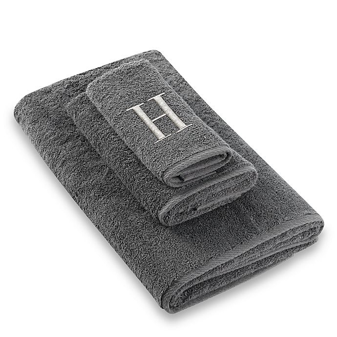 slide 1 of 1, Avanti Premier Silver Block Monogram Letter H Fingertip Towel - Granite'', 1 ct