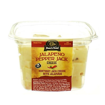slide 1 of 1, Boar's Head Jalape~o Pepper Jack Cheese Cubes, per lb
