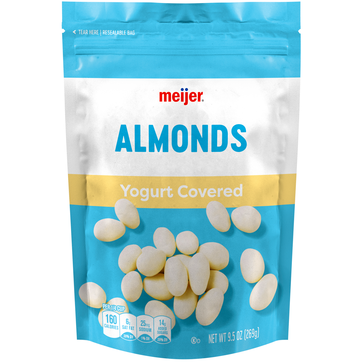 slide 1 of 2, Meijer Yogurt Covered Almonds, 9.5 oz