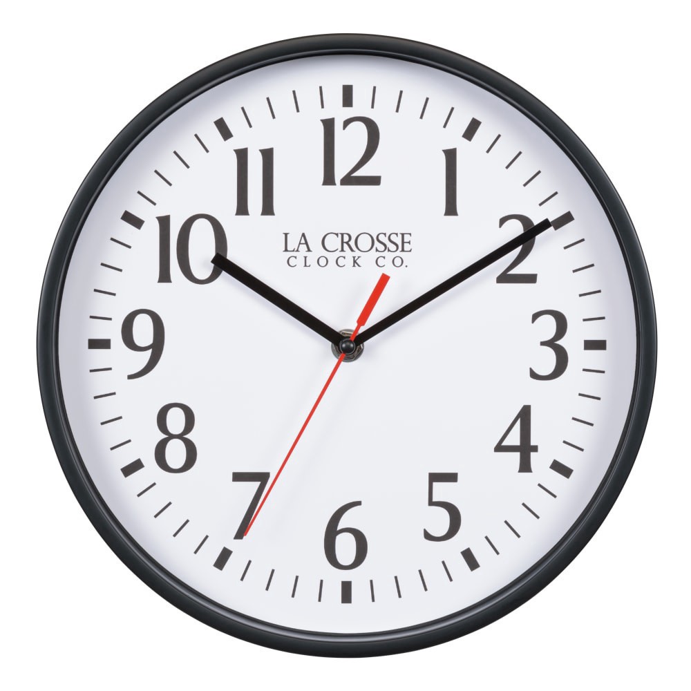 slide 1 of 1, La Crosse Clock Company 8 Inch Basicis Analogy Wall Clock - Black, 1 ct