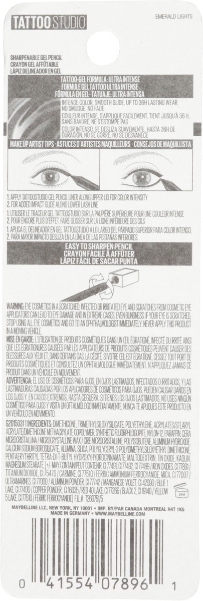 slide 6 of 14, Tattoo Studio 982 Emerald Lights Waterproof Liner 0.04 oz, 04 oz