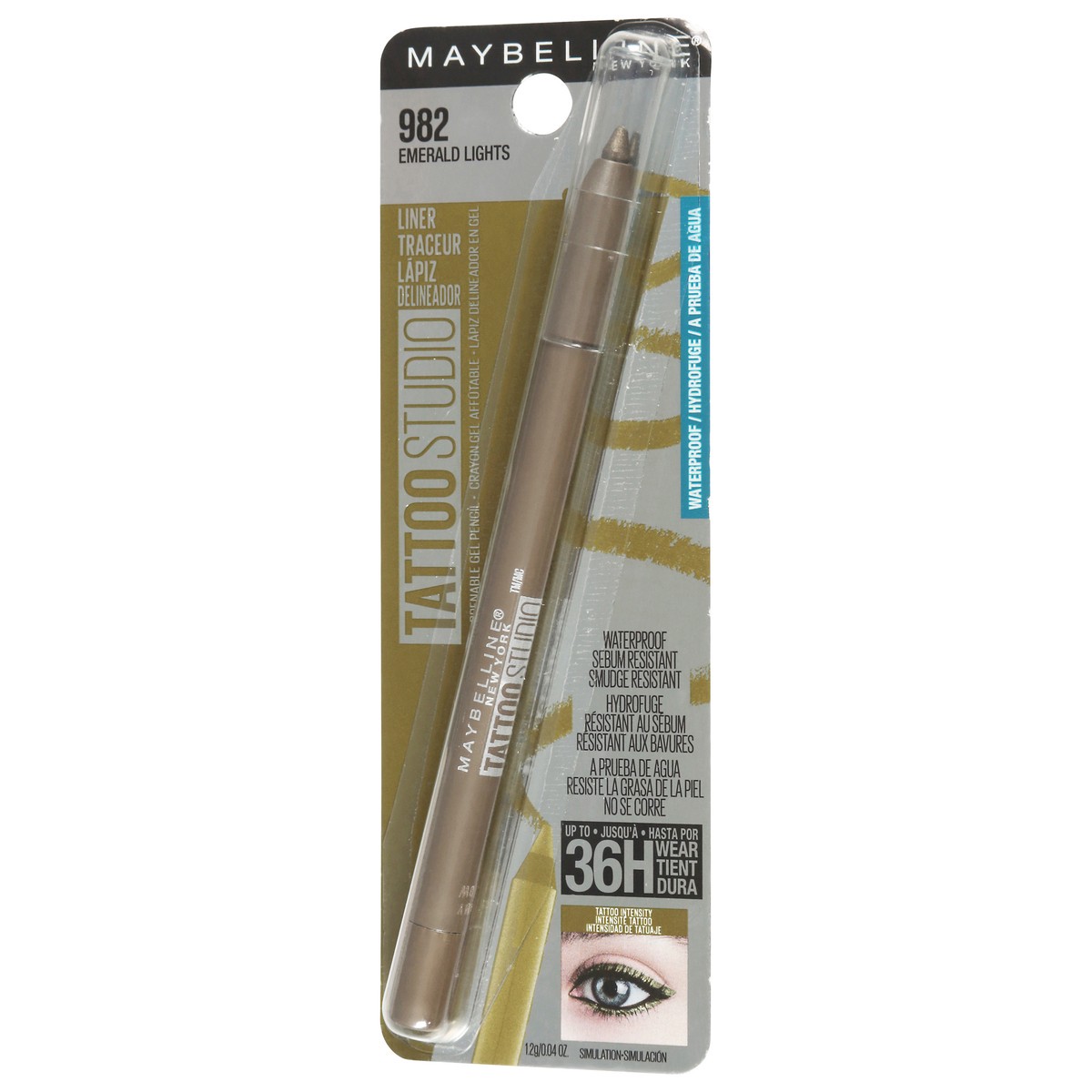 slide 8 of 14, Tattoo Studio 982 Emerald Lights Waterproof Liner 0.04 oz, 04 oz