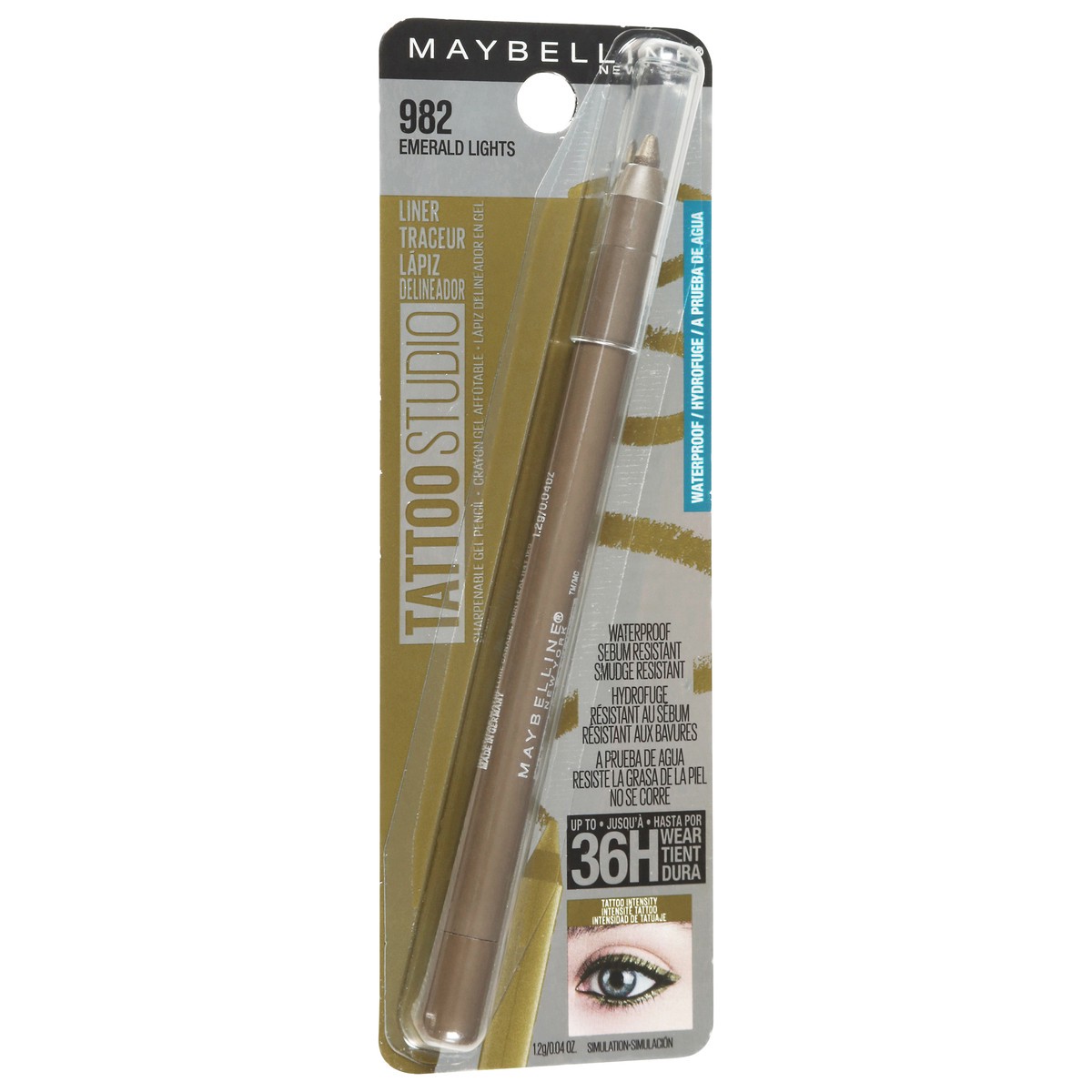 slide 9 of 14, Tattoo Studio 982 Emerald Lights Waterproof Liner 0.04 oz, 04 oz