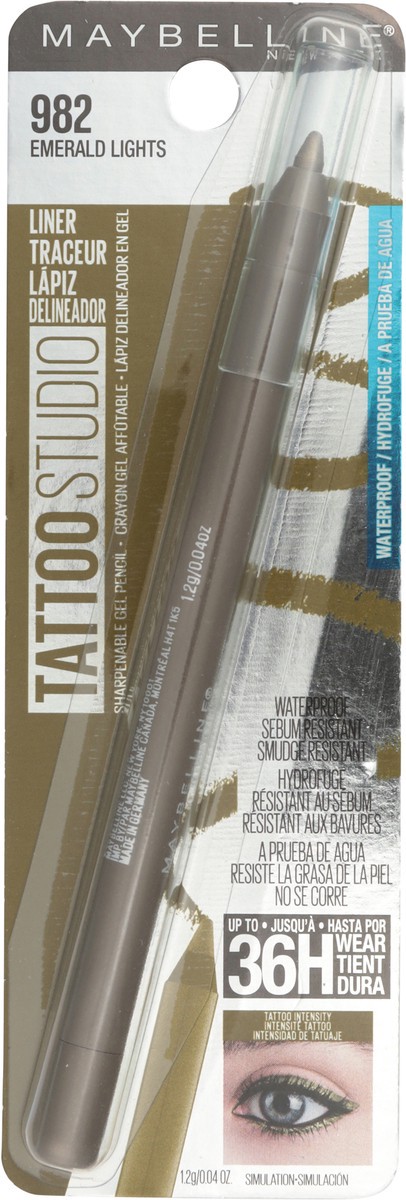 slide 2 of 14, Tattoo Studio 982 Emerald Lights Waterproof Liner 0.04 oz, 04 oz