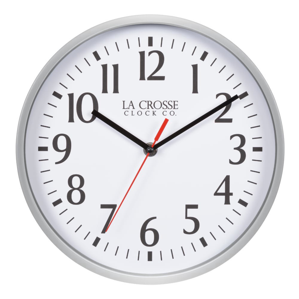 slide 1 of 1, La Crosse Clock Company 8 Inch Basicis Analogy Wall Clock - Silver, 1 ct