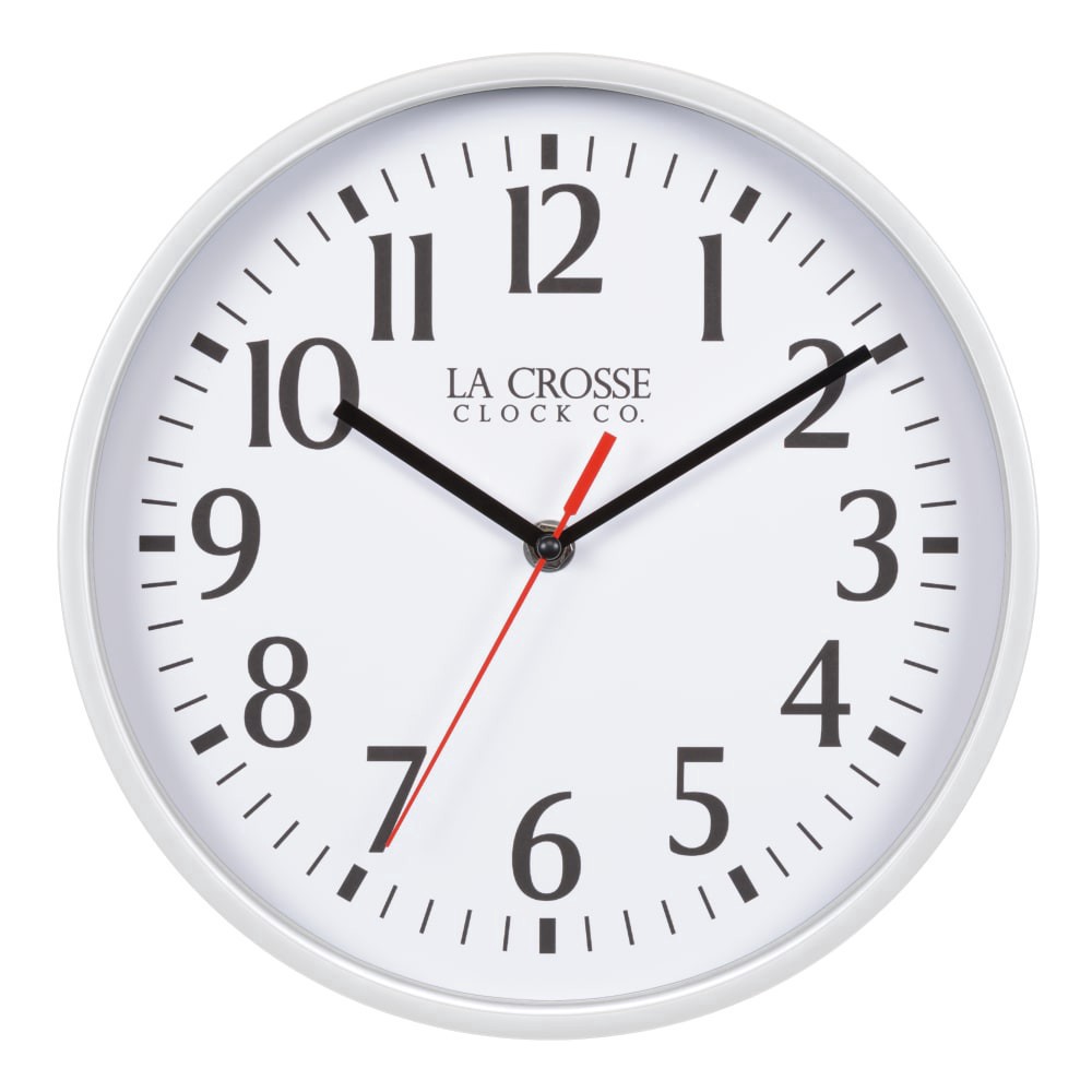 slide 1 of 1, La Crosse Clock Company 8 Inch Basicis Analogy Wall Clock - White, 1 ct