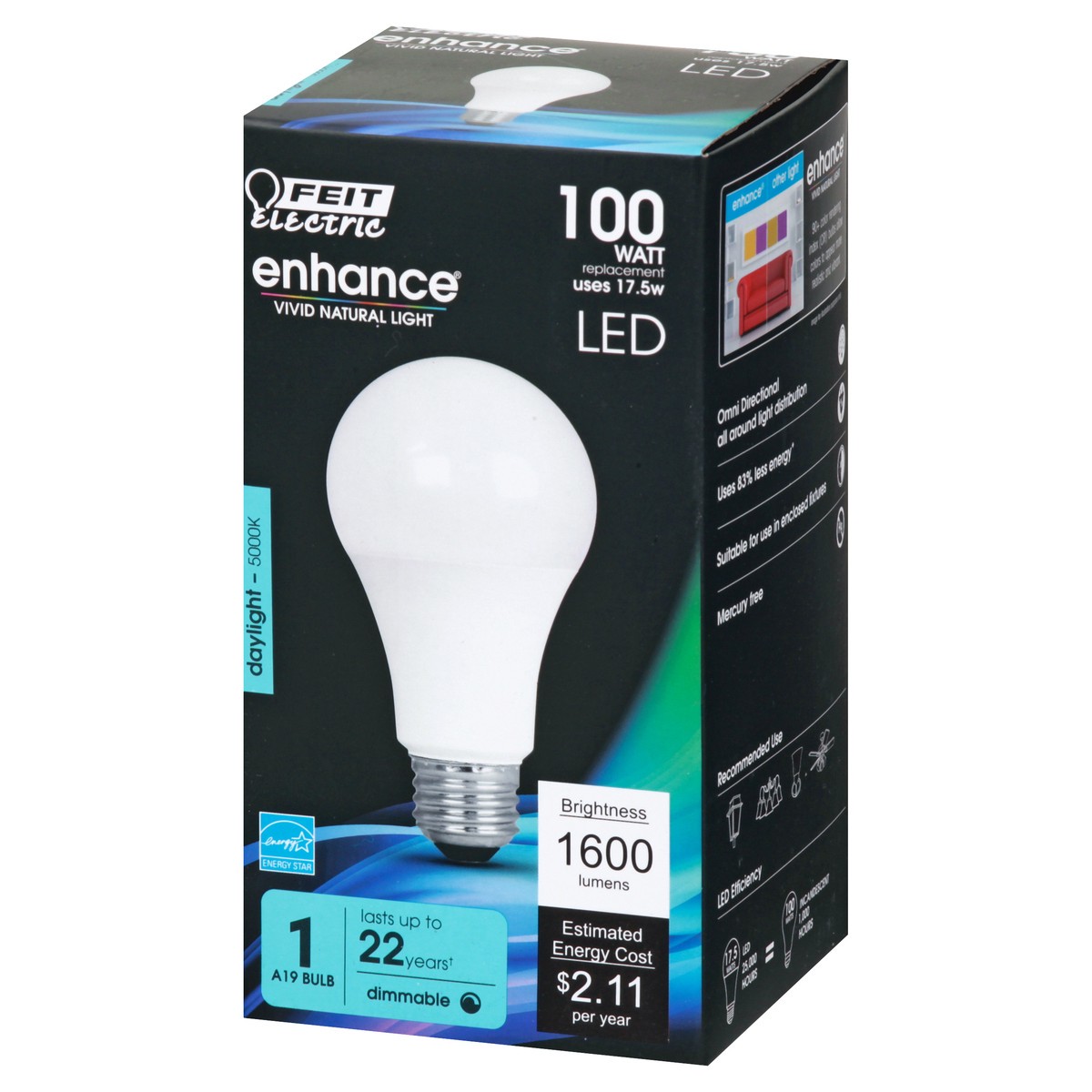 slide 2 of 11, Feit Electric Enhance 17.5 Watts LED Daylight Bulb 1 ea, 1 ct
