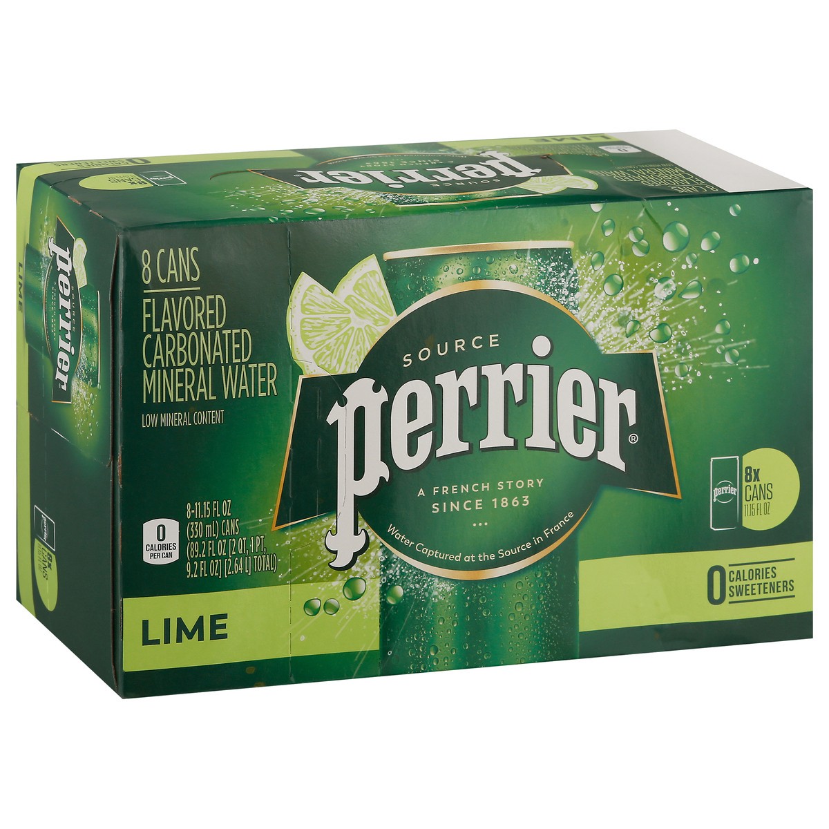 slide 5 of 9, Perrier Lime Flavored Sparkling Water Cans - 89.2 oz, 89.2 oz