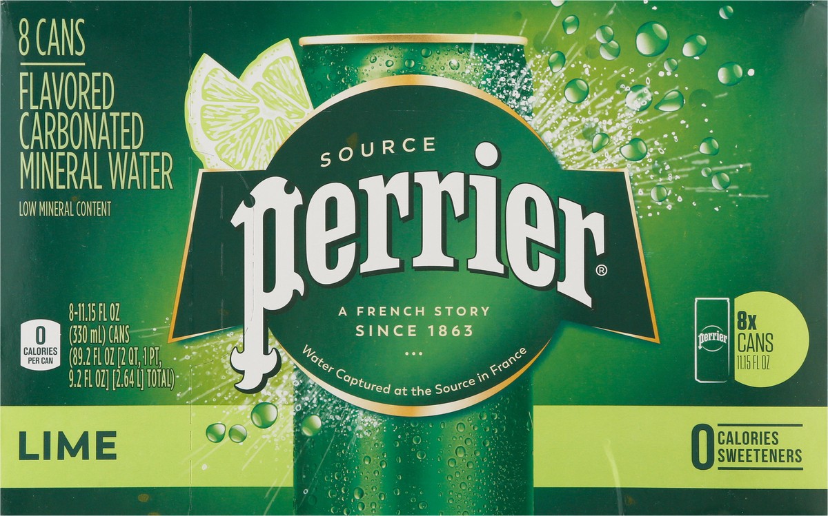 slide 2 of 9, Perrier Lime Flavored Sparkling Water Cans - 89.2 oz, 89.2 oz
