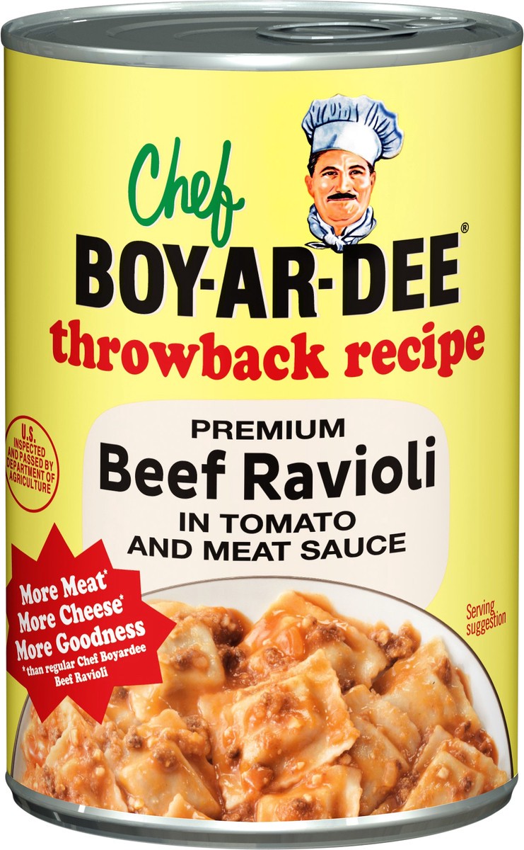 slide 1 of 5, Chef Boyardee Premium Beef Ravioli in Tomato & Meat Sauce 15 oz, 15 oz