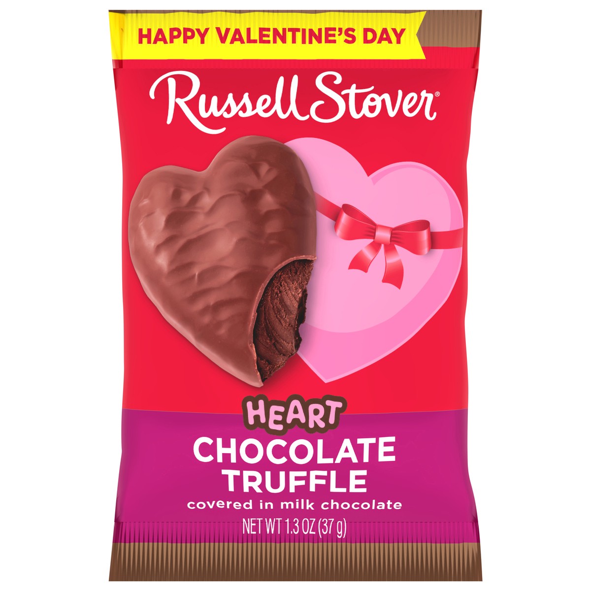 slide 1 of 1, RUSSELL STOVER Valentine's Day Milk Chocolate Chocolate Truffle Heart, 1.3 oz., 1.3 oz