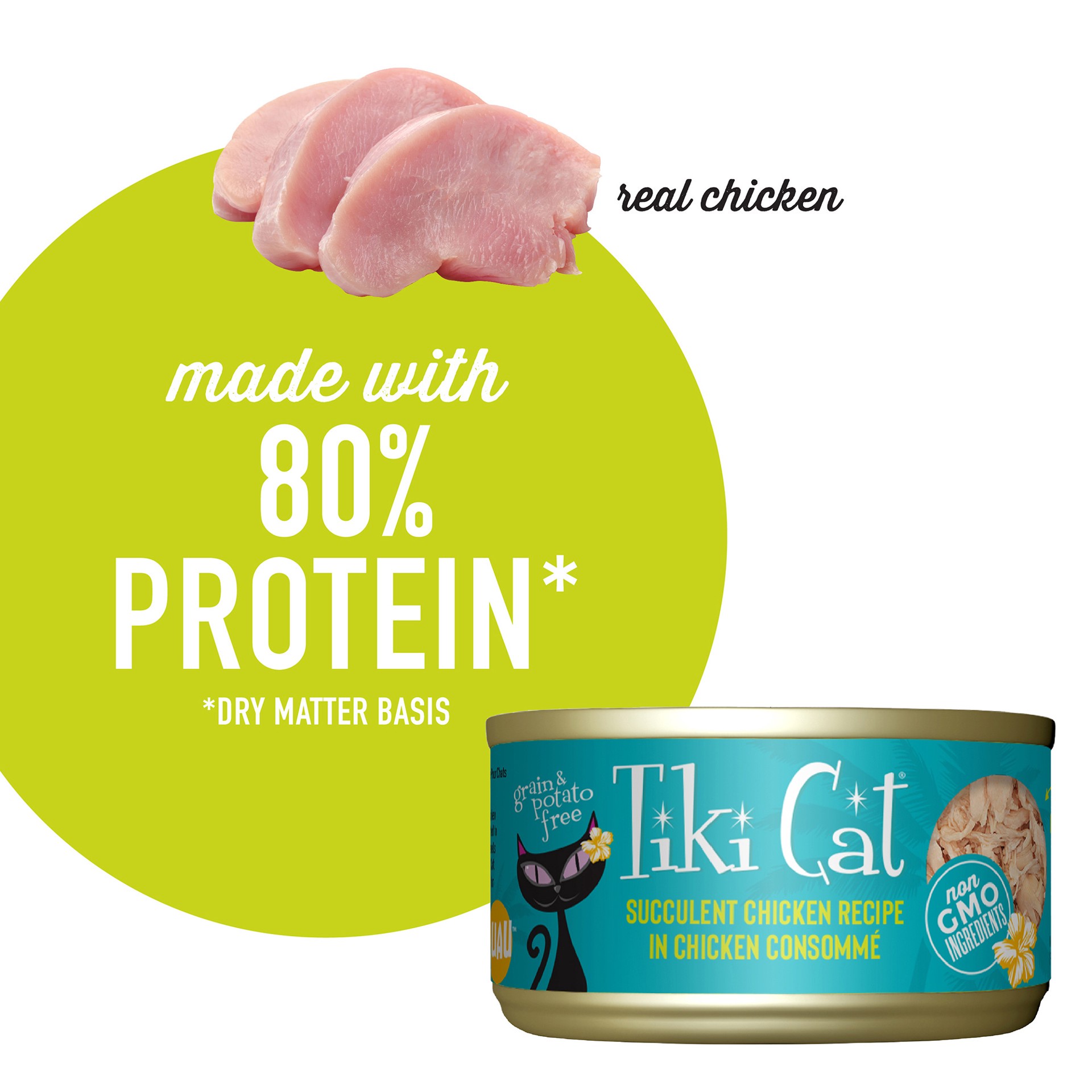 slide 5 of 7, Tiki Cat Luau Wet Cat Food, Succulent Chicken, 2.8 oz. Can, 2.8 oz