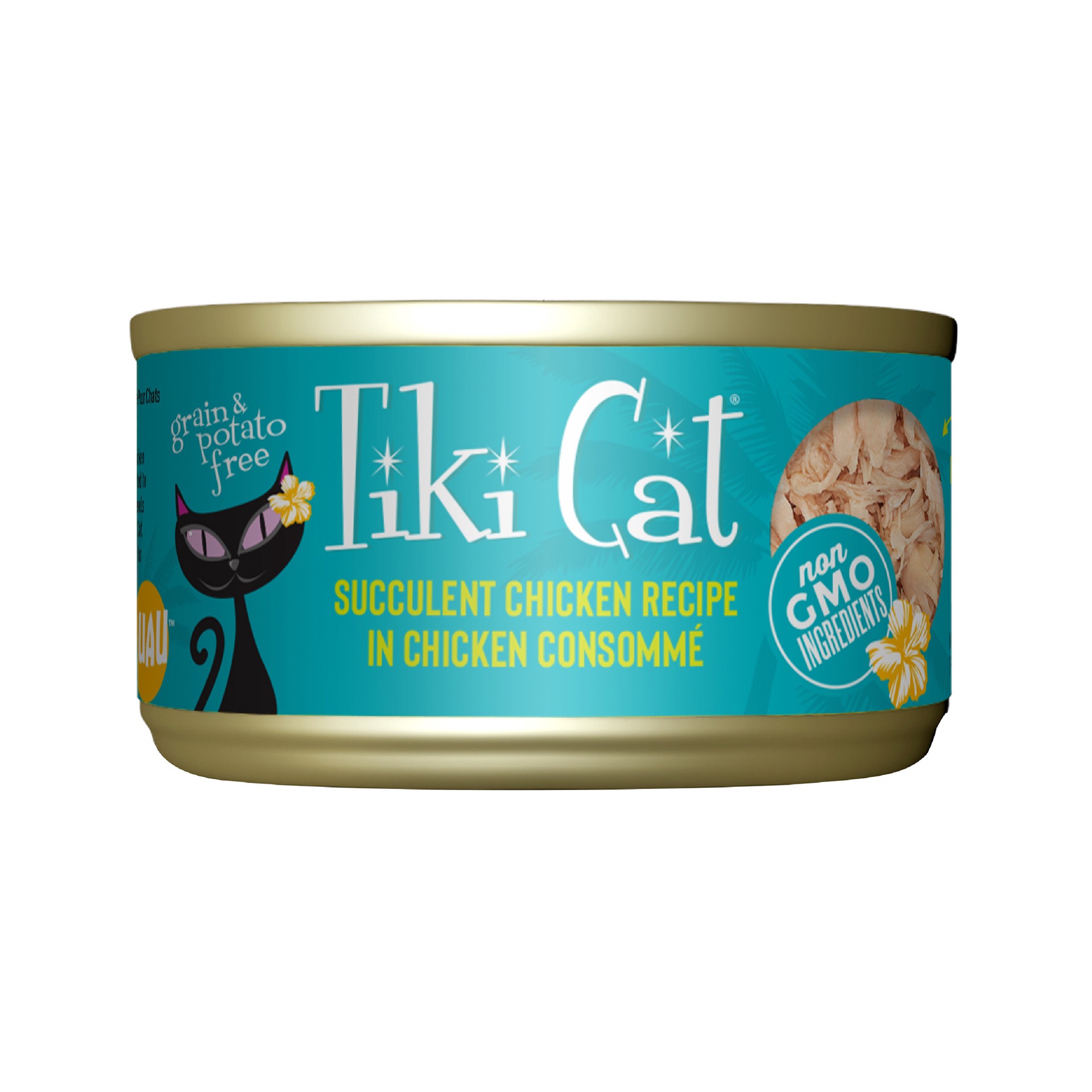slide 1 of 7, Tiki Cat Luau Wet Cat Food, Succulent Chicken, 2.8 oz. Can, 2.8 oz