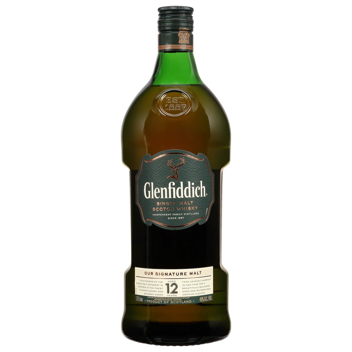 slide 1 of 9, Glenfiddich Scotch Whisky\, Single Malt\, 12, 1.75 liter