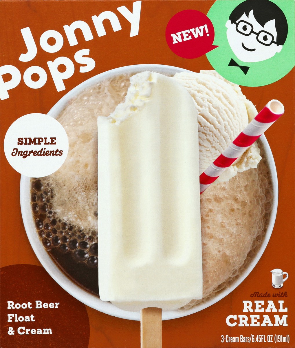 slide 4 of 4, Jonny Pops Root Beer Float & Cream Ice Cream Bars, 6.45 oz