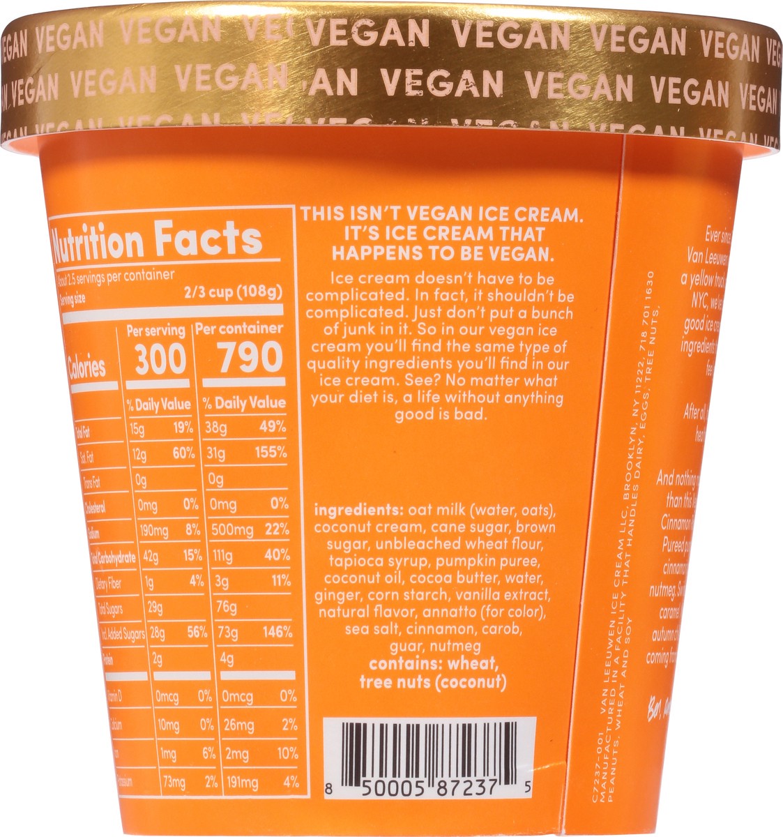 slide 9 of 9, Van Leeuwen Non-Dairy Pumpkin Cinnamon Roll Frozen Dessert 14 fl oz, 14 fl oz