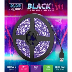 Glow LED 10" USB Plug-in Black Light Strip
