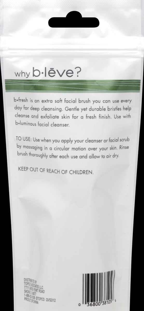 slide 6 of 6, Topco B*Leve Soft Facial Clean Brush, 1 ct